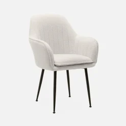 Set di 4 poltrone riccia con gambe in metallo