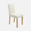 Set di 4 sedie a coste con gambe in legno