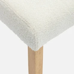 Set di 4 sedie a coste con gambe in legno