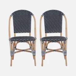 Set di 2 sedie bistrot in rattan e polyrattan