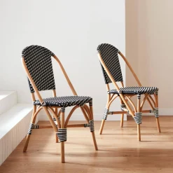 Set di 2 sedie bistrot in rattan e polyrattan