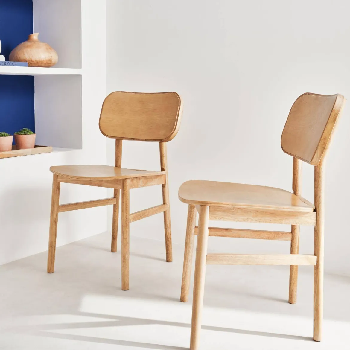 Set di 2 sedie in legno di hevea