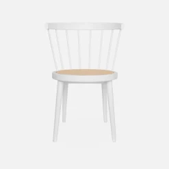 Set di 4 sedie in legno e paglia