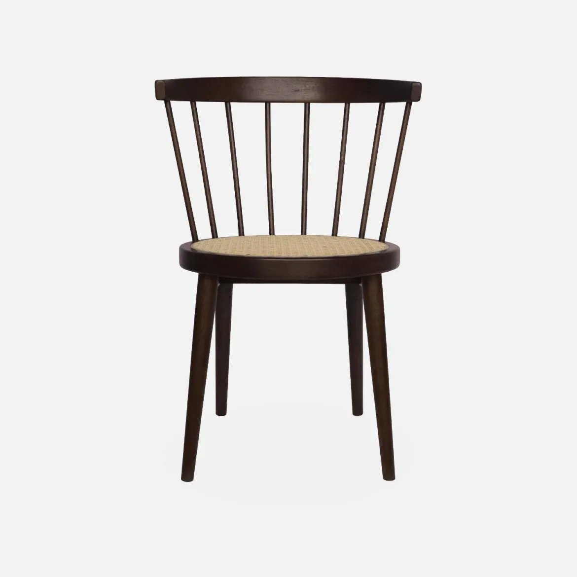 Set di 2 sedie in legno e rattan intrecciato, stile vimini
