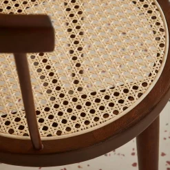 Set di 2 sedie in legno e rattan intrecciato, stile vimini