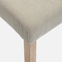 Set di 4 sedie in velluto a coste con gambe in legno ceruleo