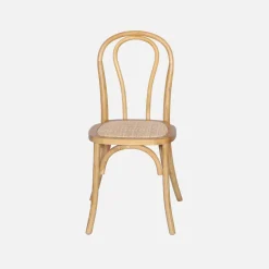 Set di 4 sedie vintage in legno e rattan