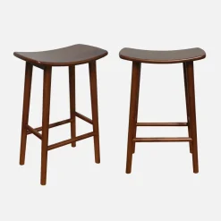 Set di 2 sgabelli da bar vintage in legno di hevea