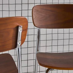 Set di 2 sgabelli da bar vintage metallo e compensato