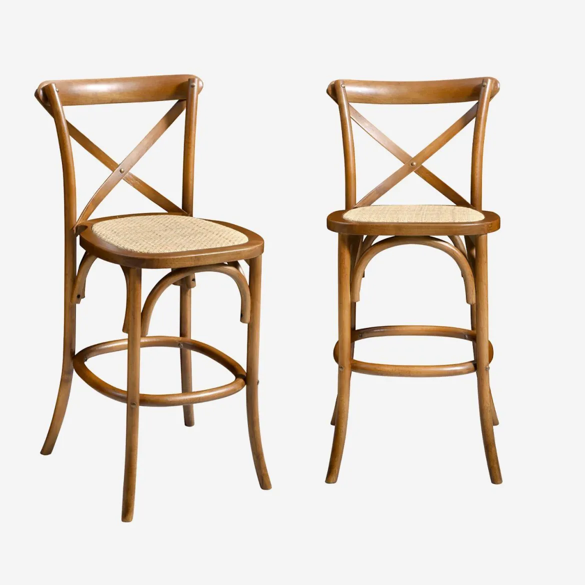 Set di 2 sgabello da bar bistrot vintage legno