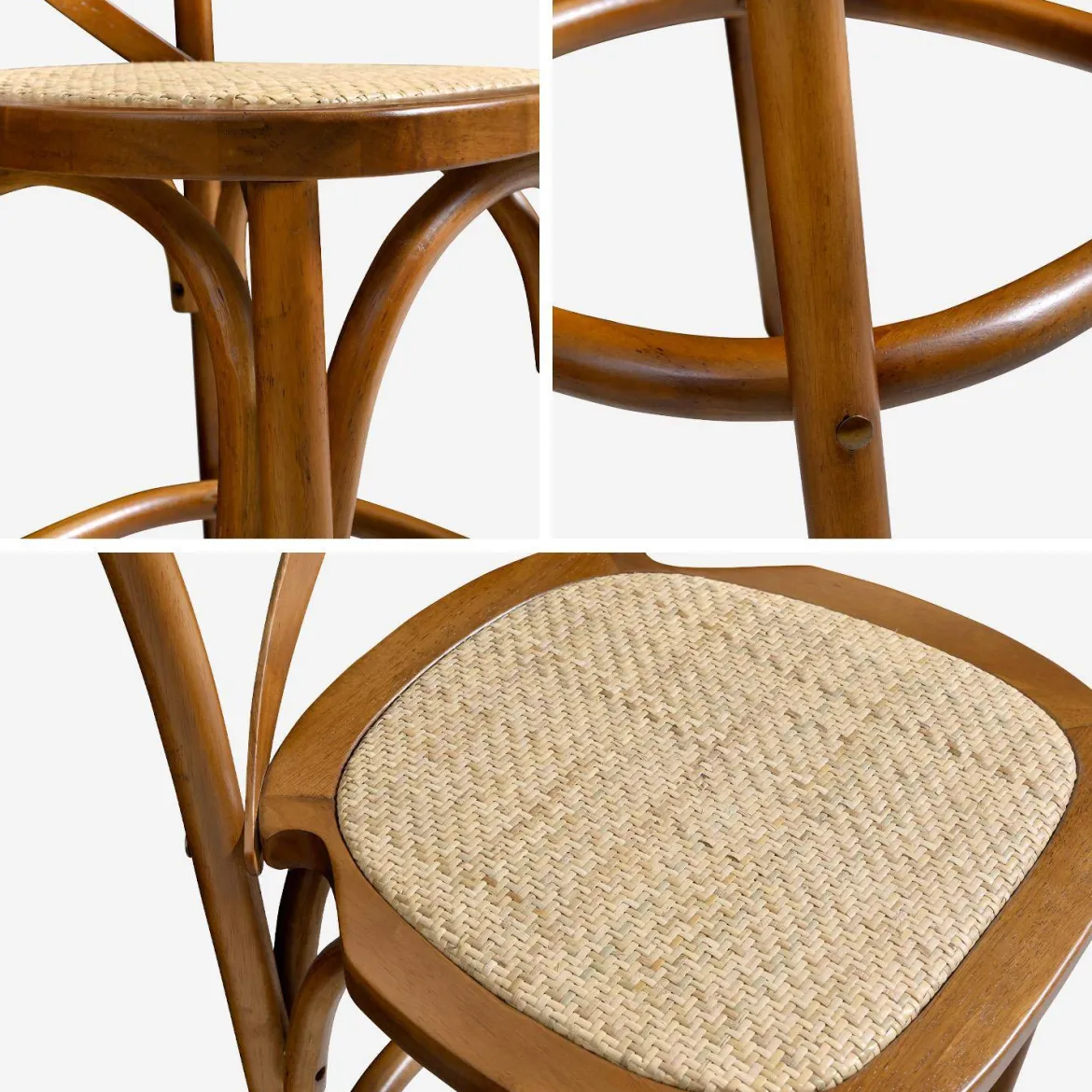 Set di 2 sgabello da bar bistrot vintage legno