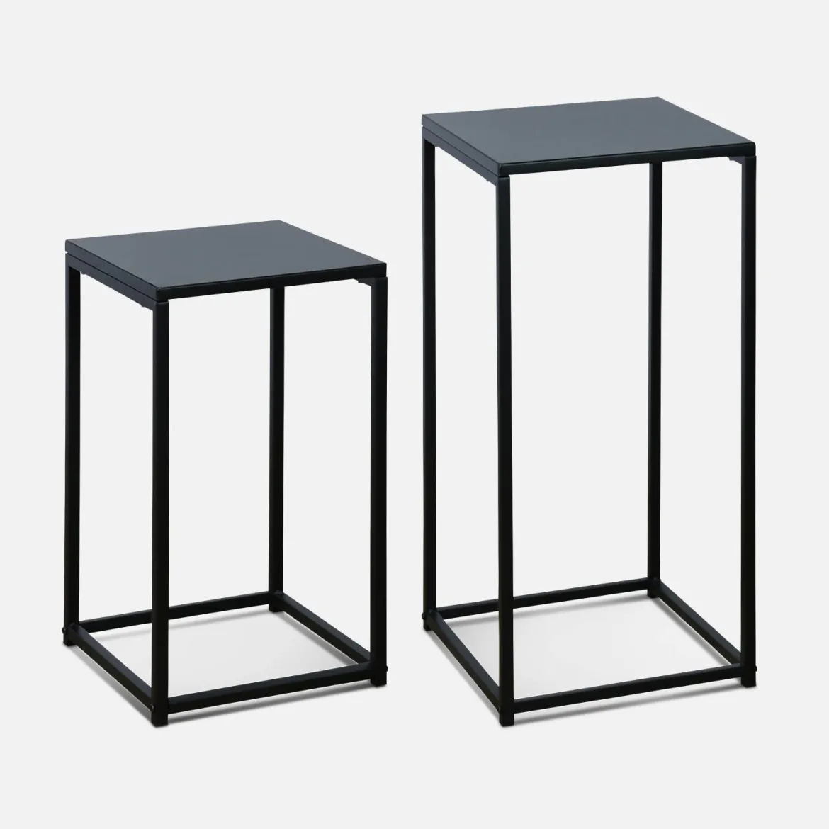 Set di 2 tavolini neri per salotto