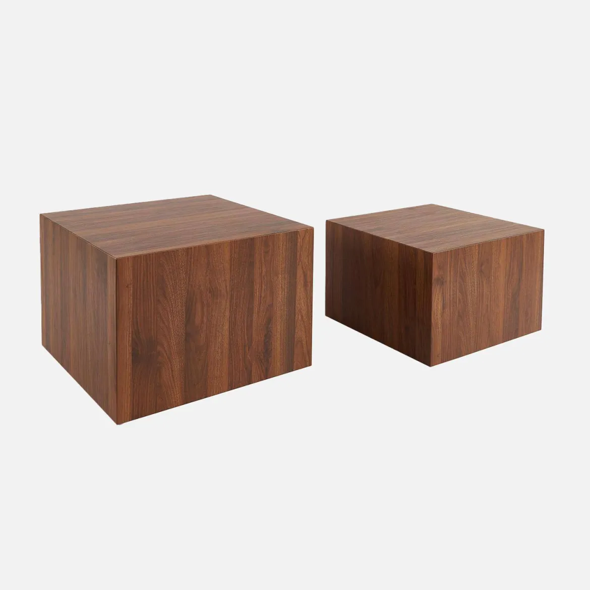 Set di 2 tavolini quadrati effetto frassino