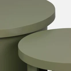 Set di 2 tavolini rotondi impilabili