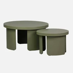 Set di 2 tavolini rotondi impilabili
