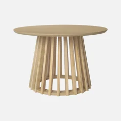 Set di 2 tavolini rotondi effetto legno, 40cm e 60cm