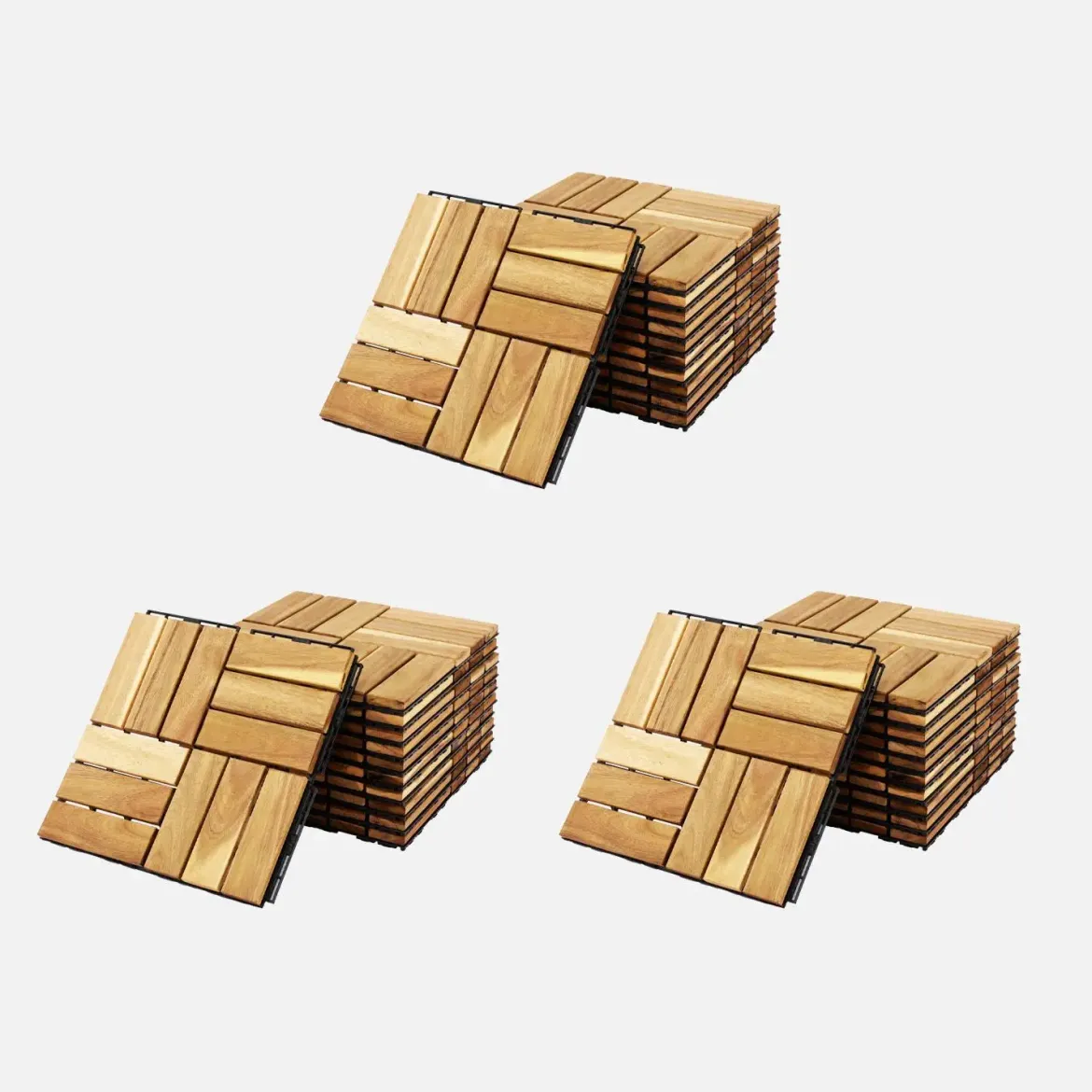 Set di piastrelle per patio in legno, 30x30cm