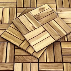 Set di piastrelle per patio in legno, 30x30cm