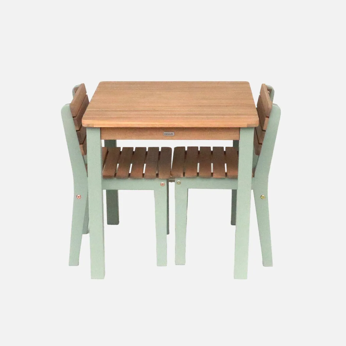 Set di tavolo per bambini in legno, 2 sedie