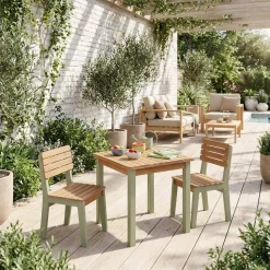 Set di tavolo per bambini in legno, 2 sedie