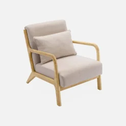 Set panca scandinava 2 posti e poltrona in legno