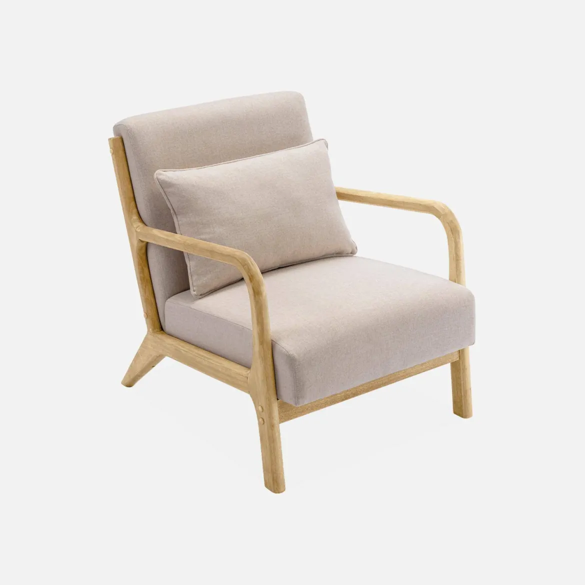 Set panca scandinava 2 posti e poltrona in legno