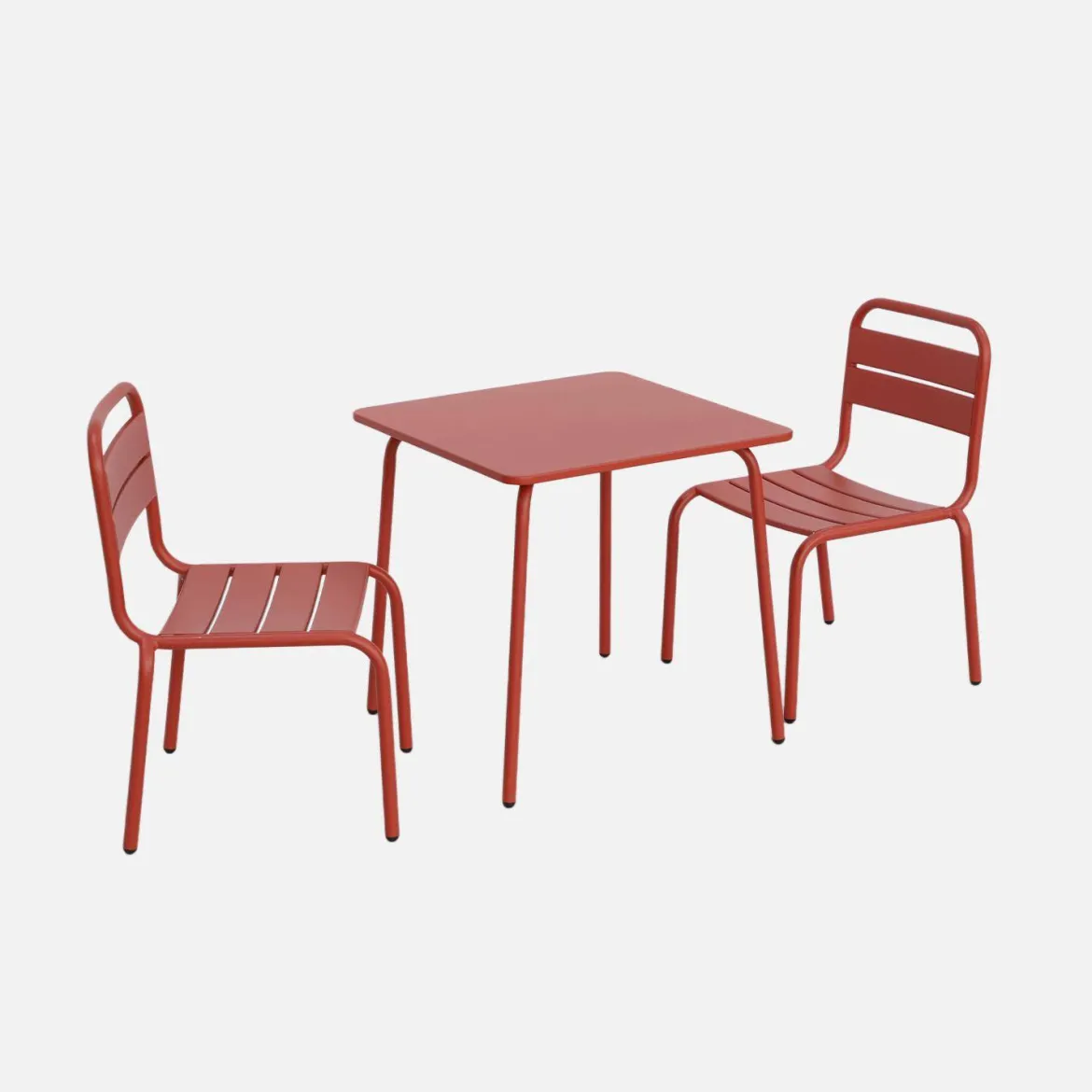 Set tavolino in metallo per bambini e 2 sedie