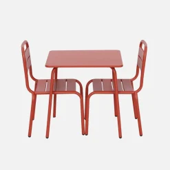 Set tavolino in metallo per bambini e 2 sedie