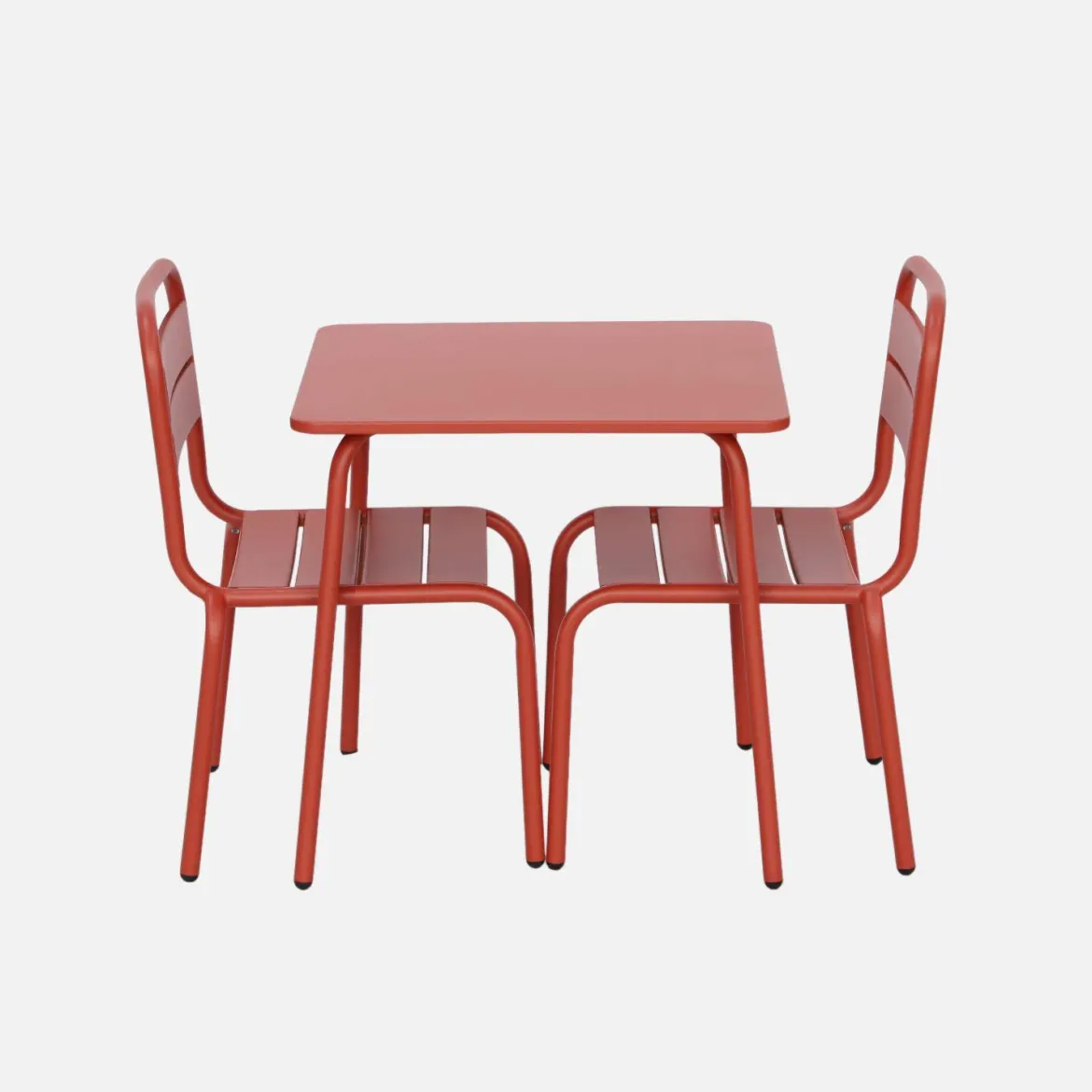 Set tavolino in metallo per bambini e 2 sedie
