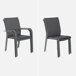 Set tavolo allungabile in alluminio con 10 sedie