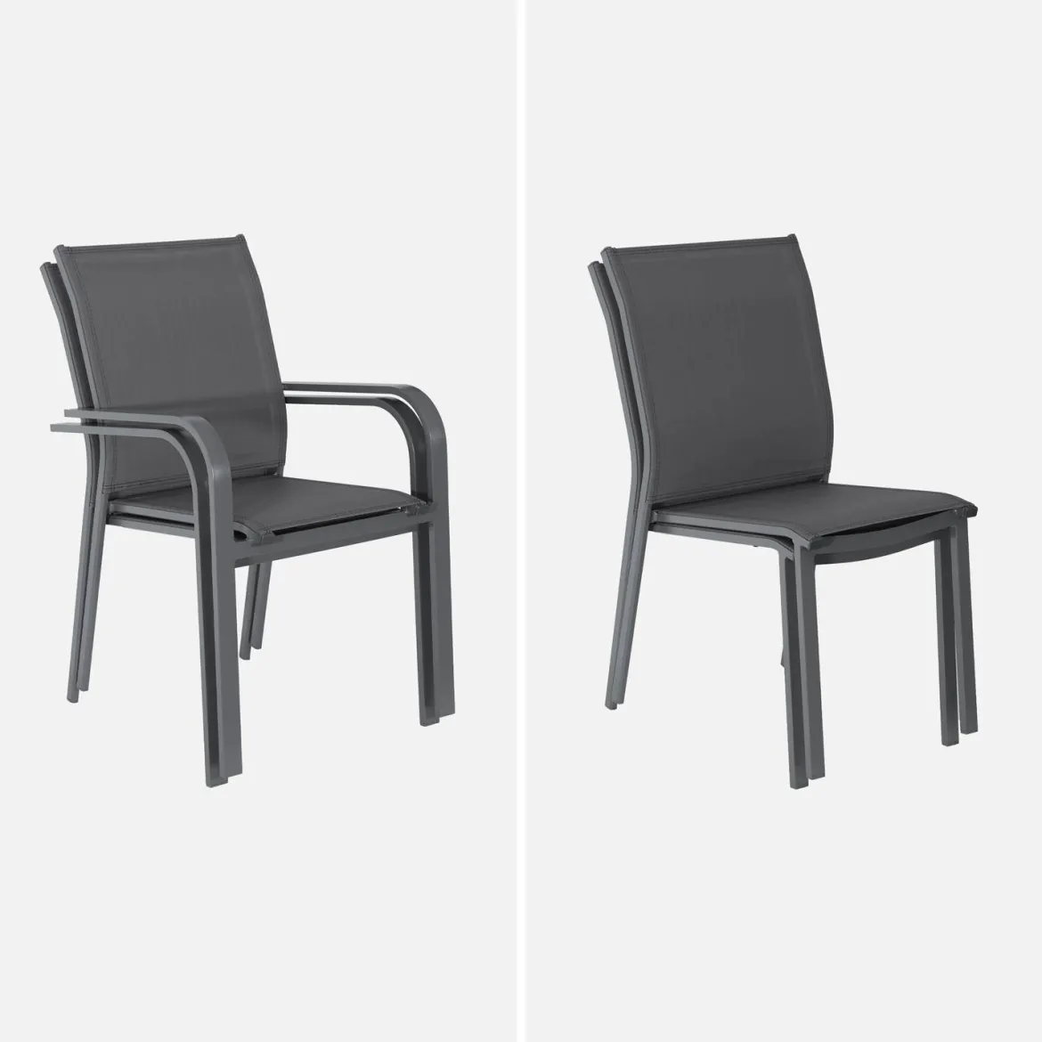 Set tavolo allungabile in alluminio con 10 sedie