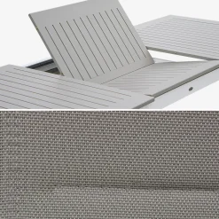Set tavolo da giardino allungabile in alluminio con 8 sedie