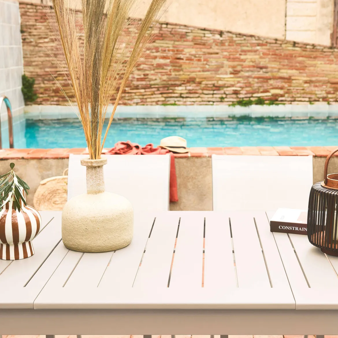 Set tavolo da giardino allungabile in alluminio con 6 sedie