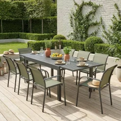 Set tavolo da giardino allungabile con 8 sedie