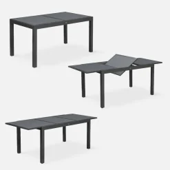 Set tavolo da giardino allungabile in alluminio con 6 sedie