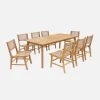 Set tavolo da giardino allungabile in legno di acacia con 8 sedie