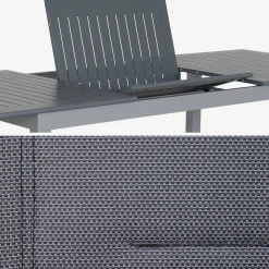 Set tavolo da giardino allungabile in alluminio con 8 sedie
