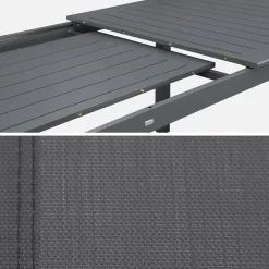 Set tavolo da giardino allungabile in alluminio con 8 sedie