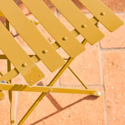 Set tavolo da giardino bistrot pieghevole in acciaio con 2 sedie, Ø60cm