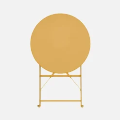 Set tavolo da giardino bistrot pieghevole in acciaio con 2 sedie, Ø60cm