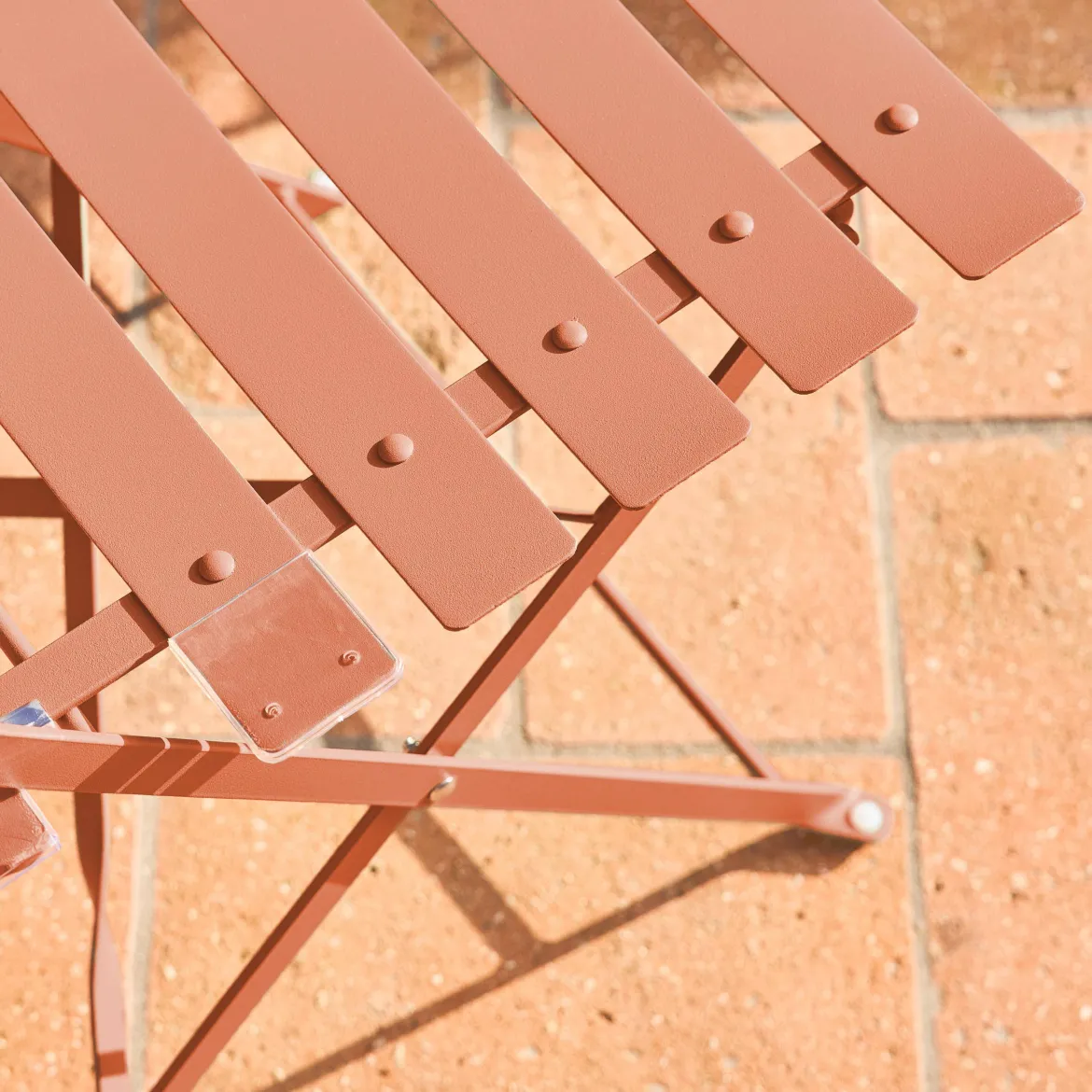 Set tavolo da giardino bistrot pieghevole in acciaio con 2 sedie, Ø60cm