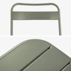 Set tavolo da giardino bistrot pieghevole in acciaio con 4 sedie, 120cm