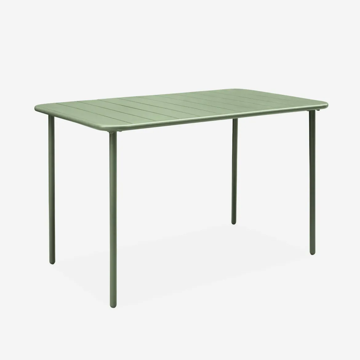 Set tavolo da giardino bistrot pieghevole in acciaio con 4 sedie, 120cm
