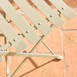 Set tavolo da giardino bistrot pieghevole in acciaio con 2 sedie, Ø60cm