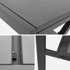 Set tavolo da giardino estensibile in alluminio con 8 sedie