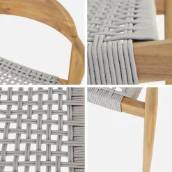 Set tavolo da giardino estensibile in legno di acacia con 6 sedie