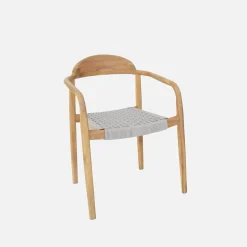 Set tavolo da giardino estensibile in legno di acacia con 6 sedie