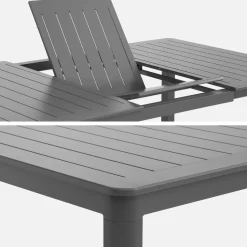 Set tavolo da giardino estensibile in alluminio con 12 sedie