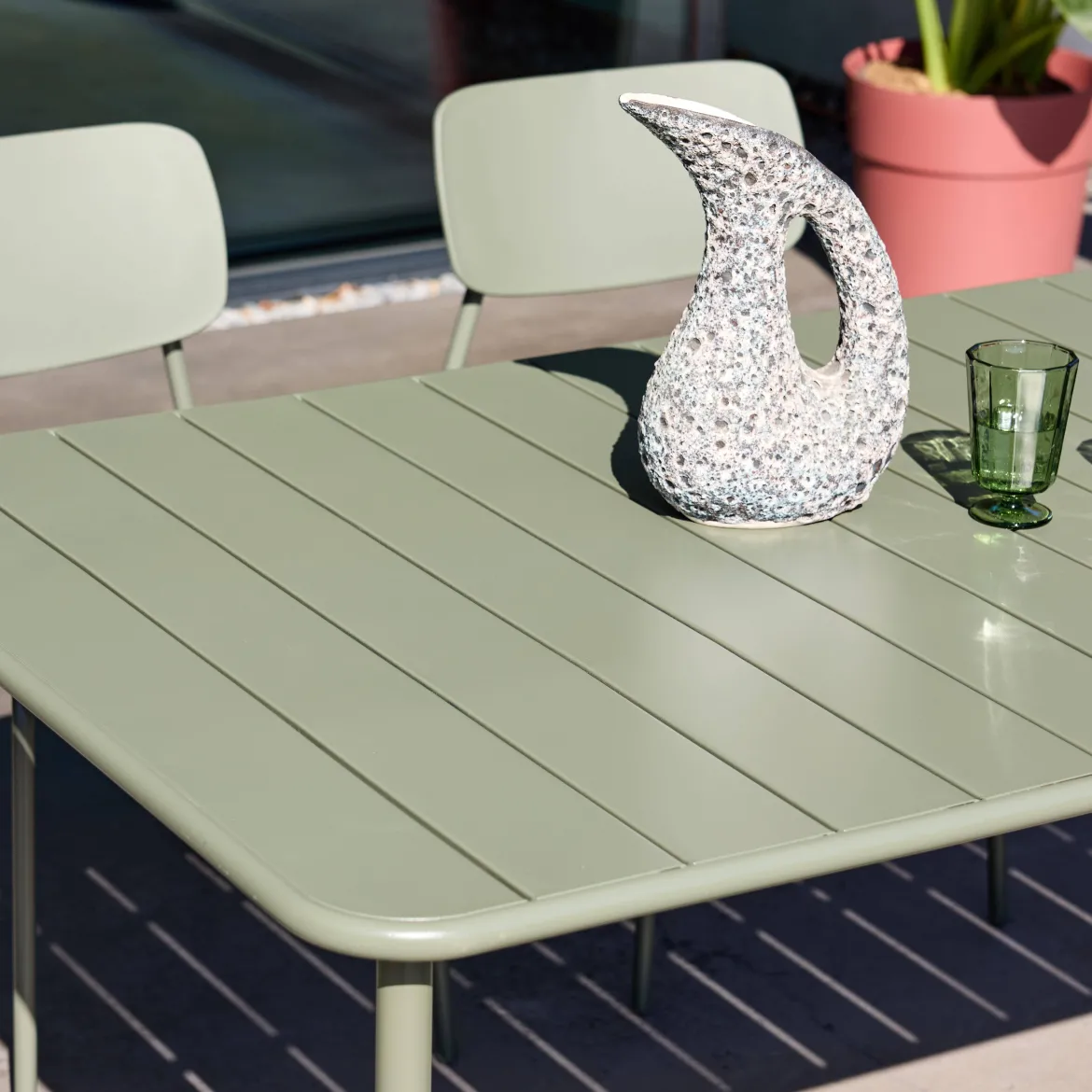 Set tavolo da giardino in metallo con 6 sedie