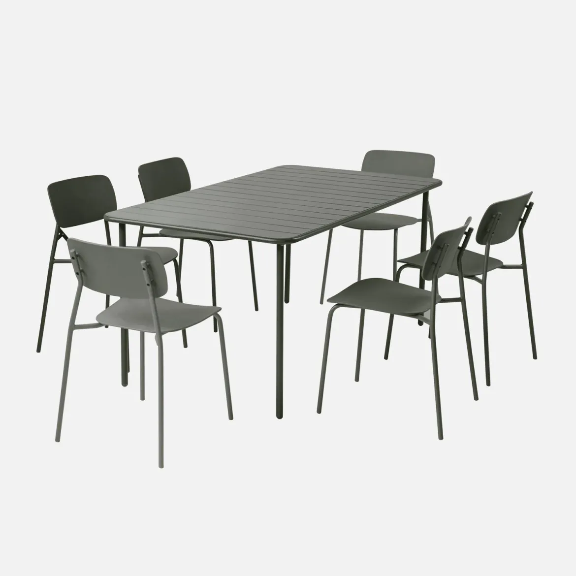 Set tavolo da giardino in metallo con 6 sedie
